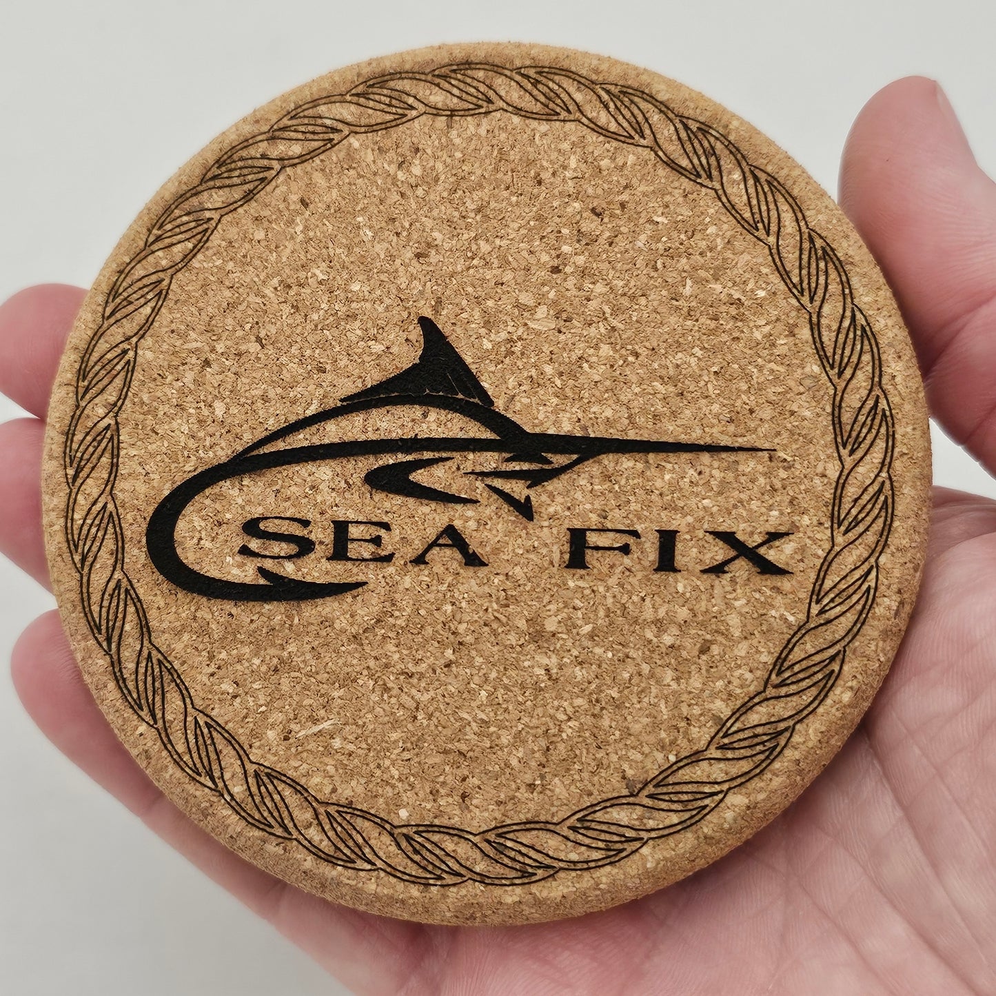 Custom Laser Engraved Cork Coaster Set – 4 Inch Round, 1/4 Inch Thick (Set of 4)