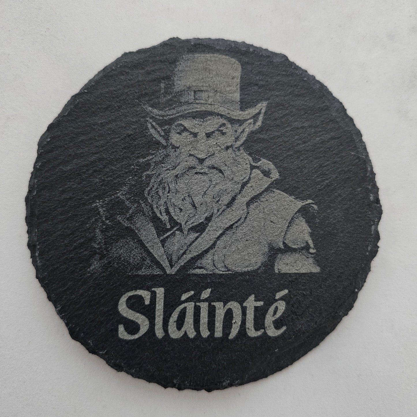 Custom Laser Engraved Slate Coaster Set – 4 Inch Round (Set of 4)