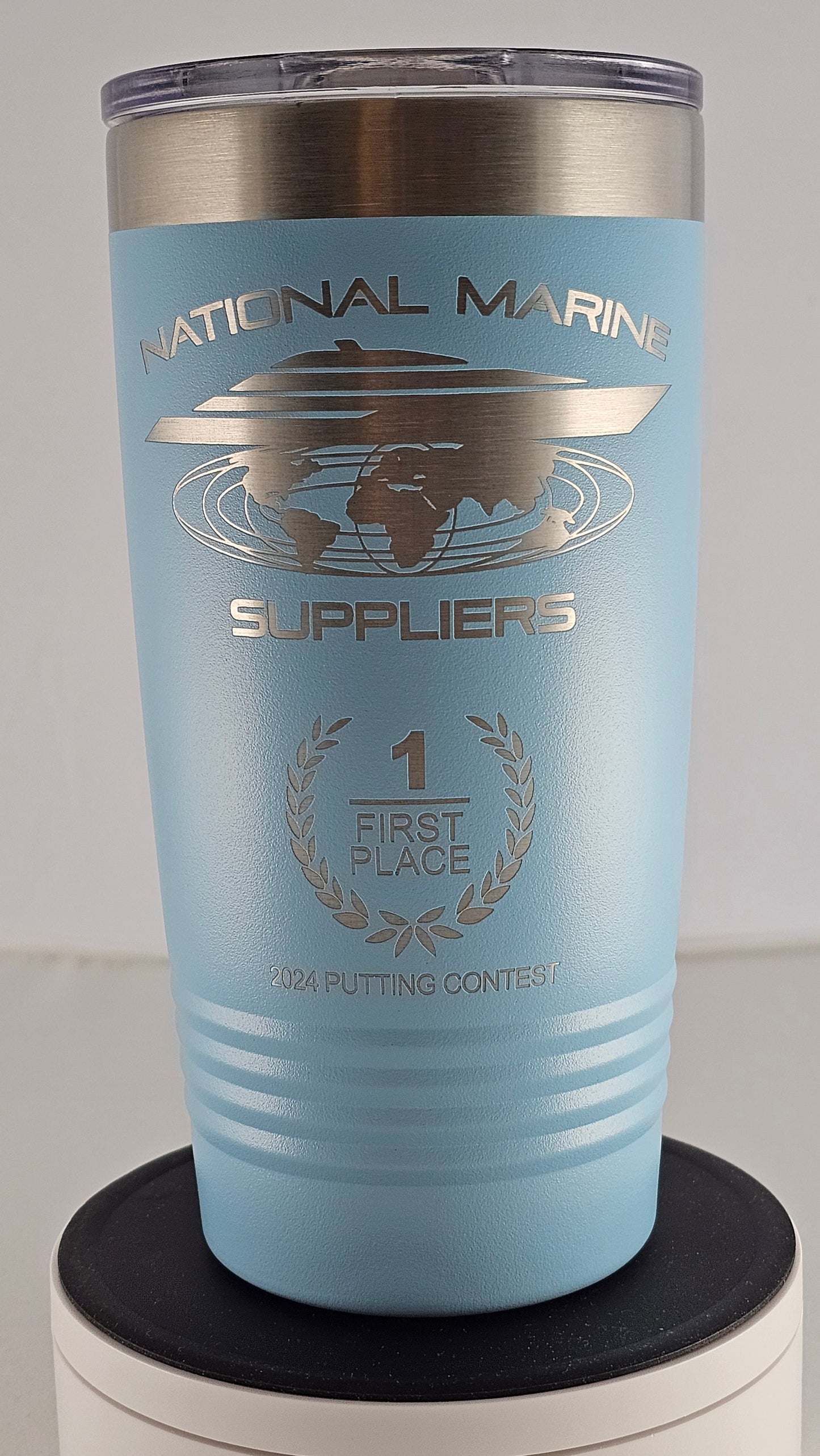 20 oz stainless steel tumbler with slider lid w/logo