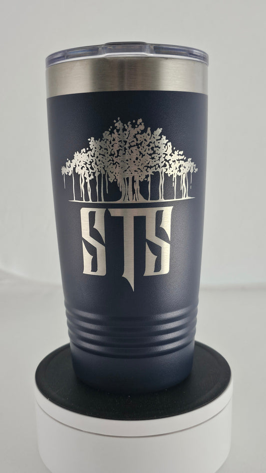 20 oz stainless steel tumbler with slider lid w/logo