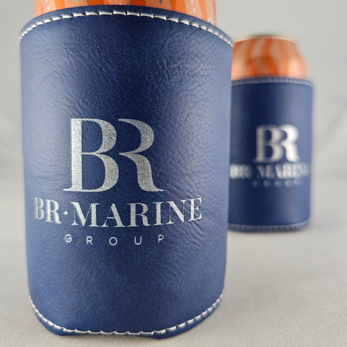 Custom Laser Engraved Leatherette Can Koozie – 12 oz