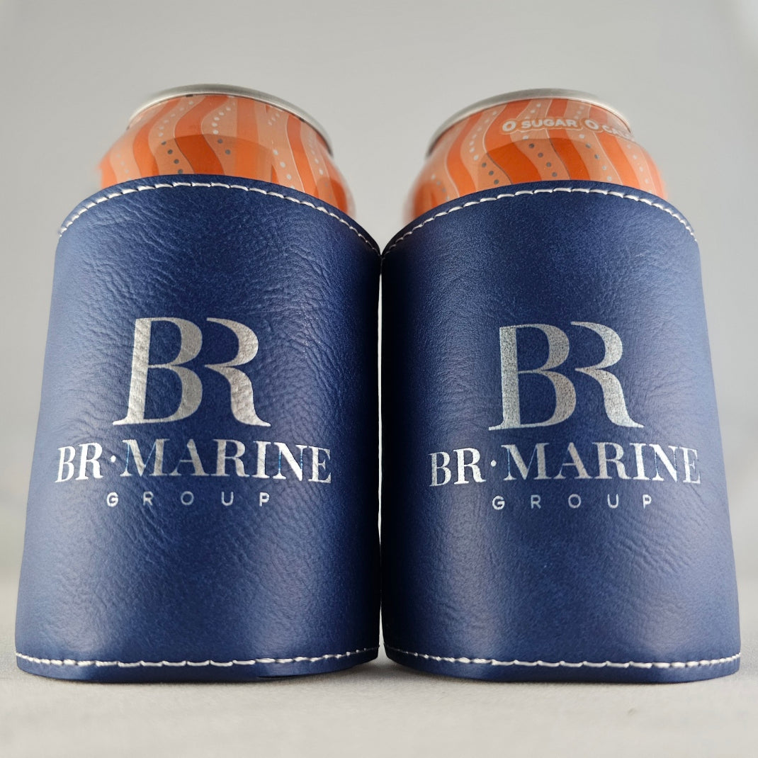 Custom Laser Engraved Leatherette Can Koozie – 12 oz