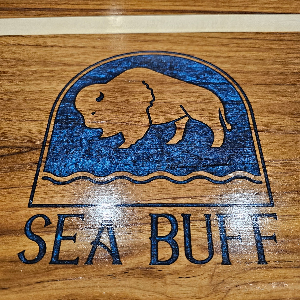 Handmade Custom Laser Engraved Teak and Holly Cutting Board with Resin Inlay – (approx)13" x 10" x 7/8"