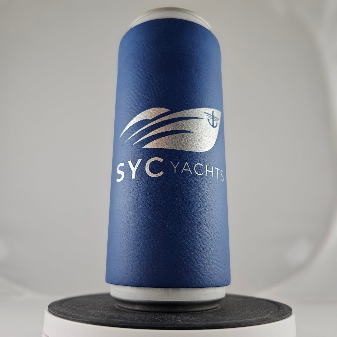 Custom Laser Engraved Slim Can Leatherette Koozie