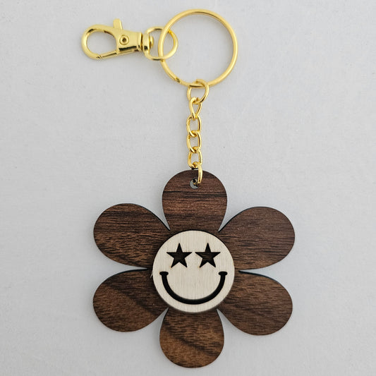 Star Child Smiley Face Key Chain